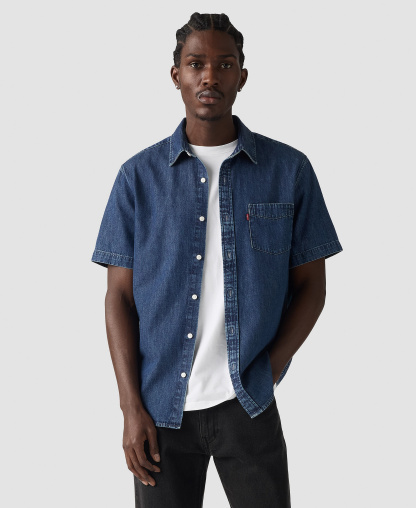 Levi's Men's Classic Pocket Short-Sleeve Regular-Fit Shirt - Blue