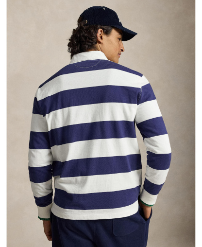Polo Ralph Lauren Men's Iconic Rugby Classic-Fit Polo Shirt - Trophy Cream/Navy