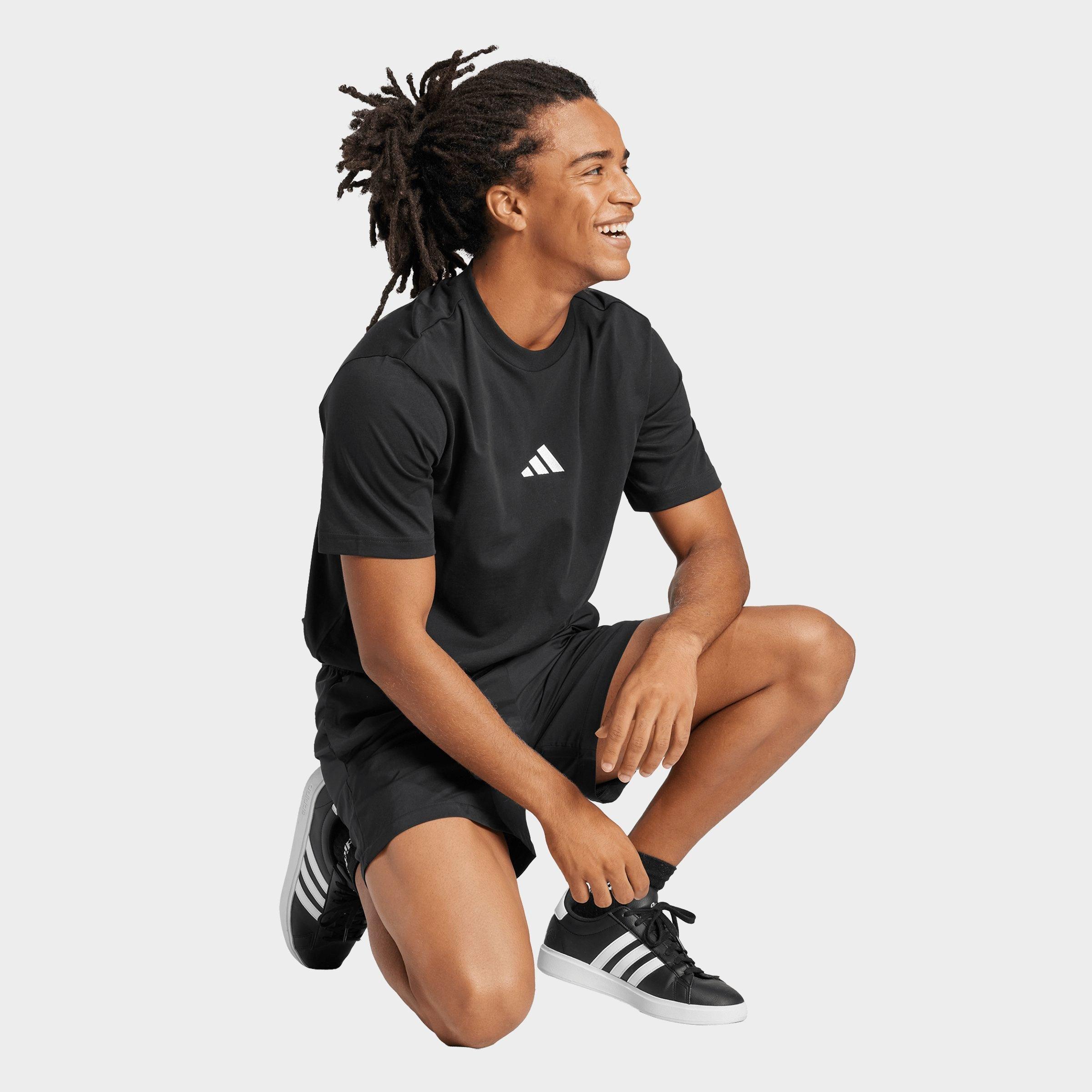 Men's adidas Essentials Small Logo T-Shirt - Black/White