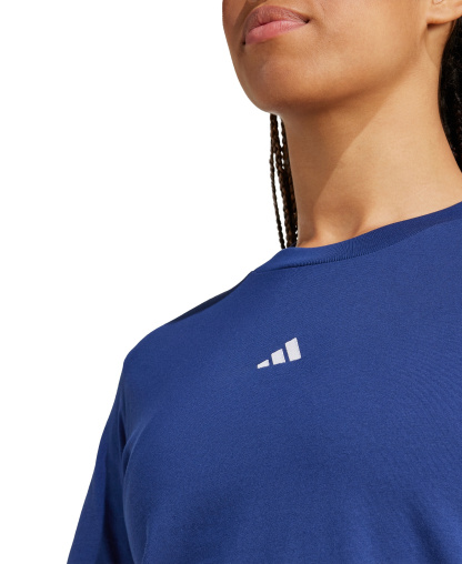 adidas Women's Short-Sleeve Cotton Crewneck Logo T-Shirt - Blue
