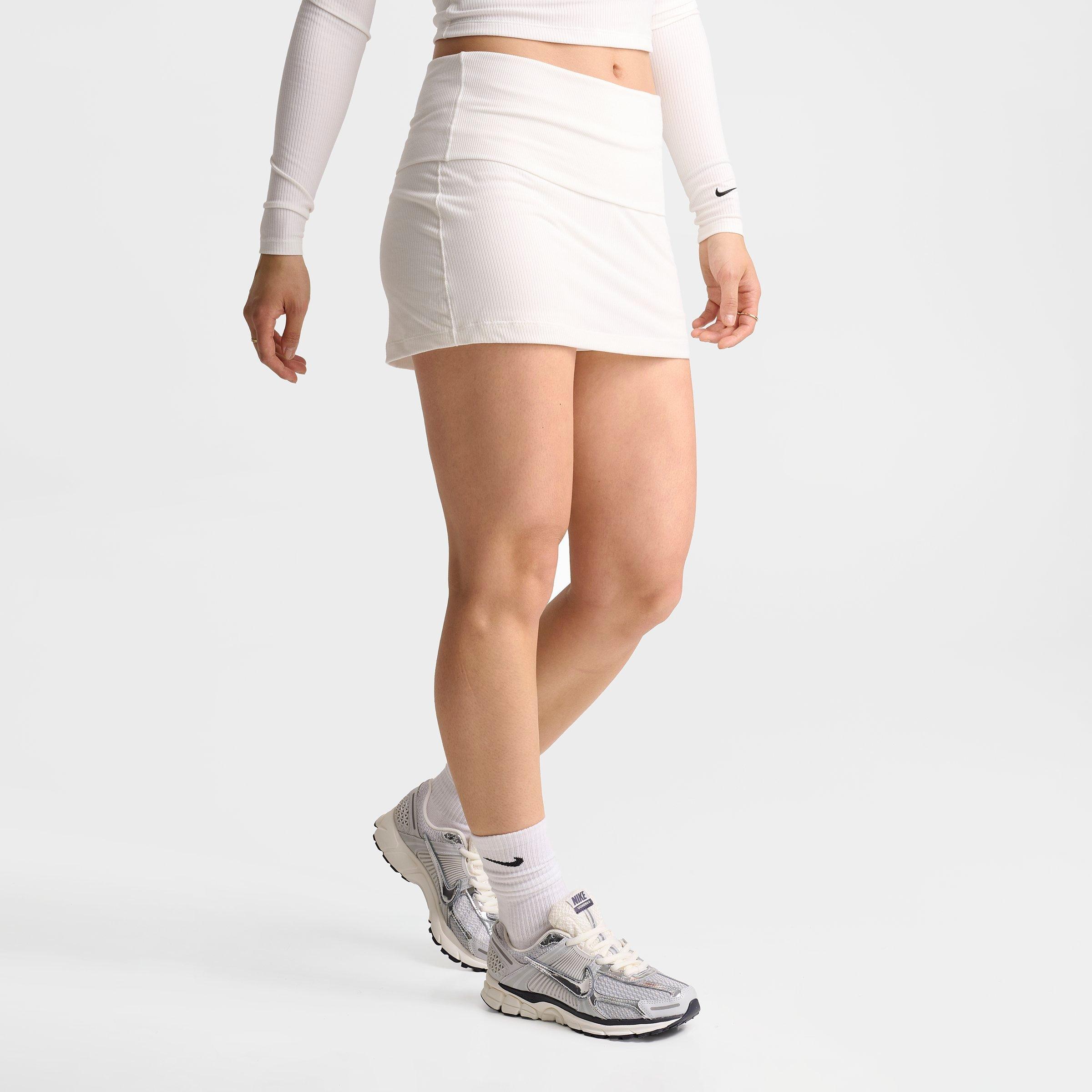 Women's Nithtke Sportswear Chill Knit Mid-Rise Tight Ribbed Skort - Sail/Black