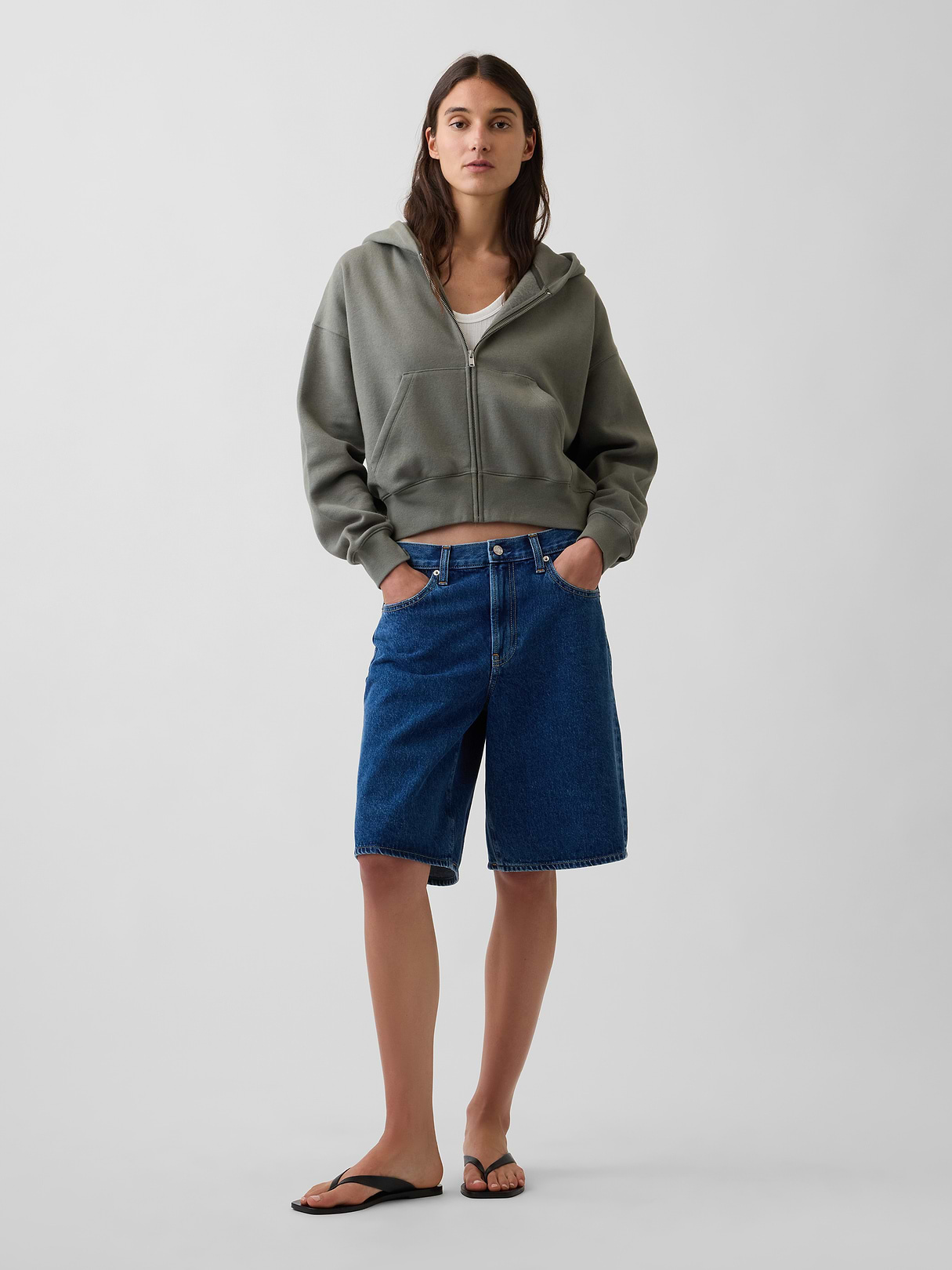 VintageSoft Wedge Zip Hoodie - Castor grey