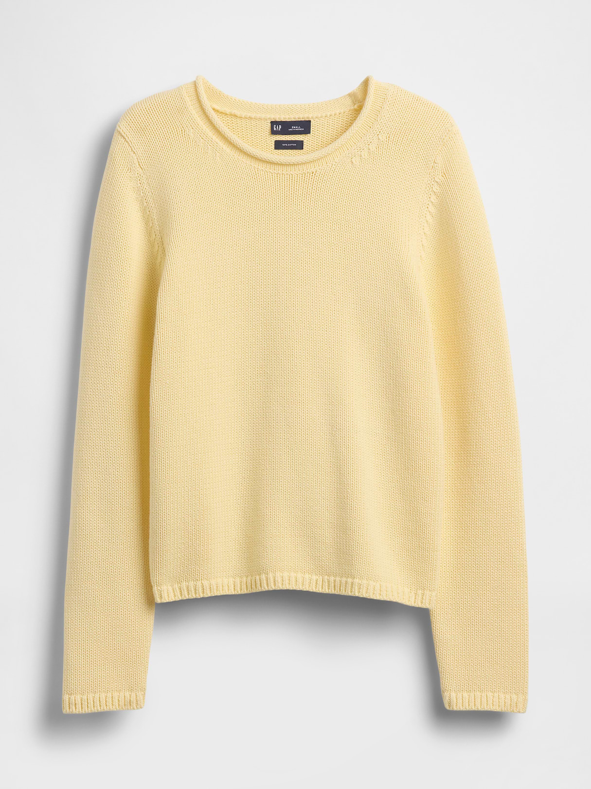 100% Cotton Rollneck Sweater - Maize yellow