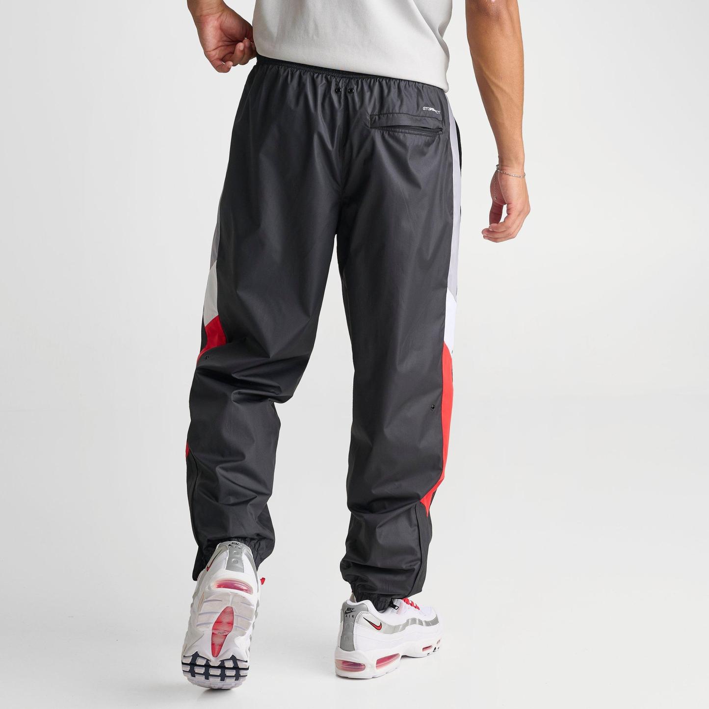 Men's Nithtke Sportswear Windrunner Lined Track Pants - Black/University Red/Cement Grey