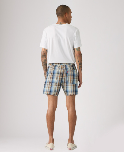 Levi's Men's XX Chino Easy Cotton Linen 6" Drawstring Shorts - Raul plaid