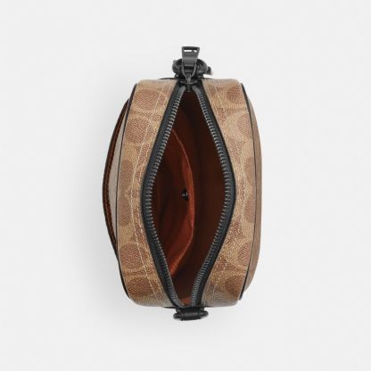 Tristan Crossbody Bag 14 In Signature Canvas - Matte Black/Tan Black - view 4