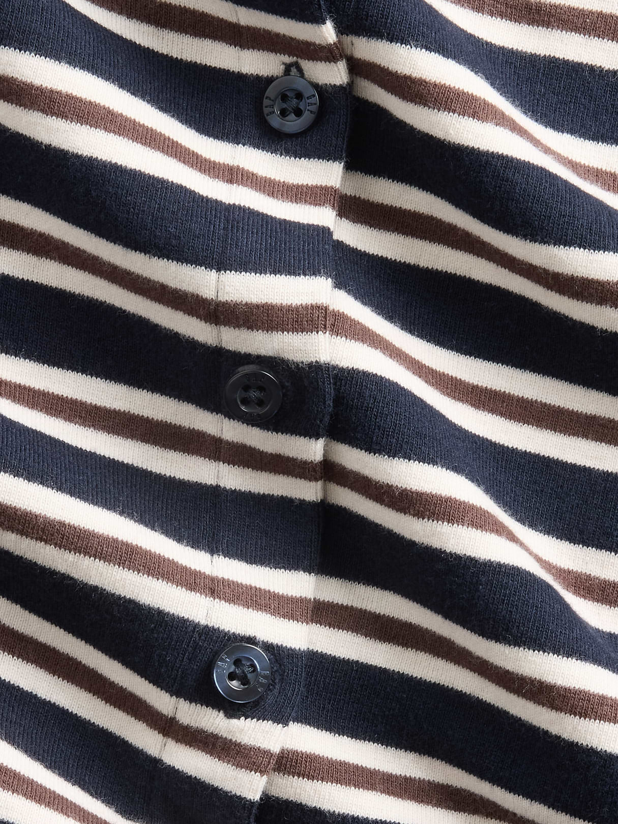 Modern Crewneck Cardigan - Navy blue stripe