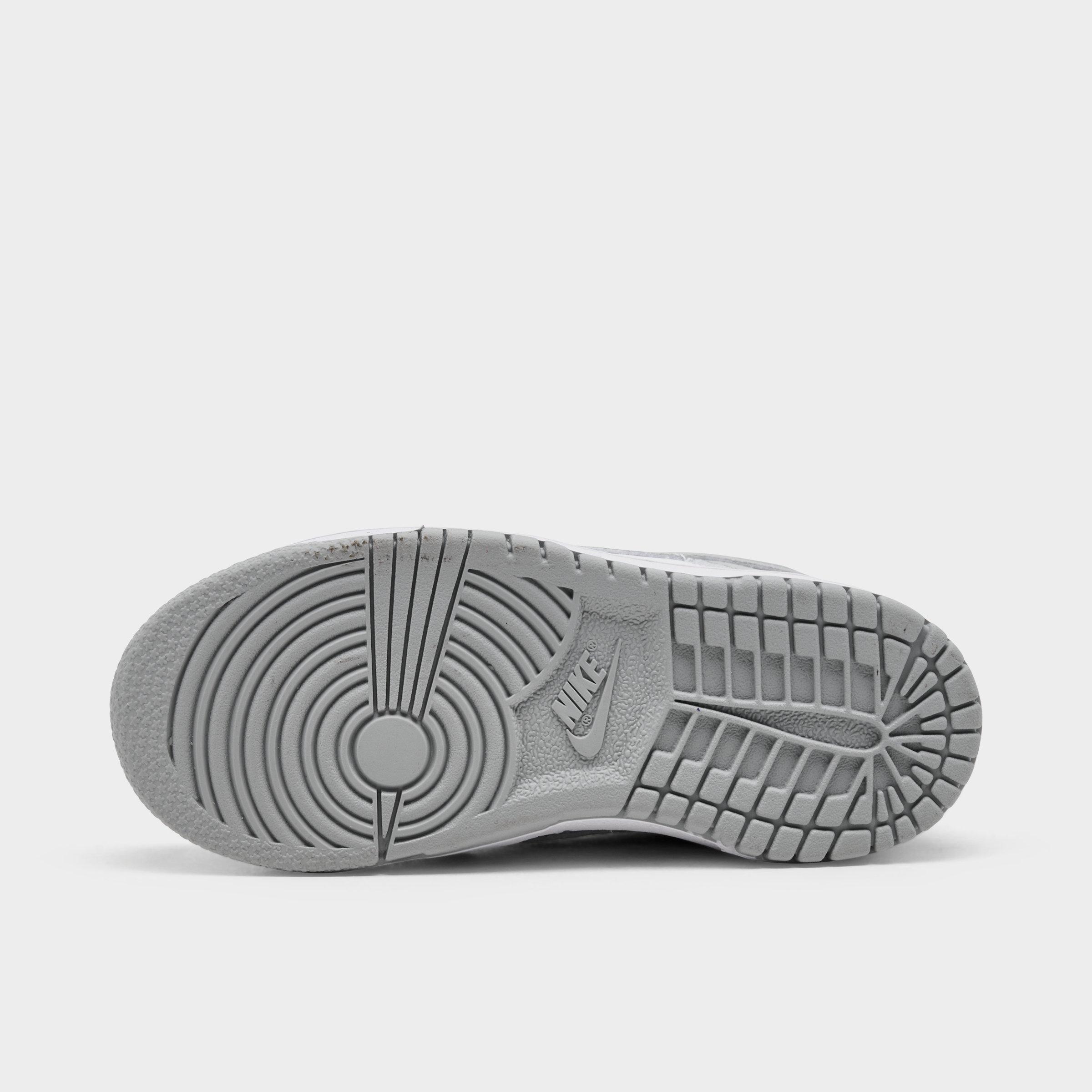 Kids' Toddler Nithtke Dunk Low Casual Shoes - Light Smoke Grey/White - Bottom view