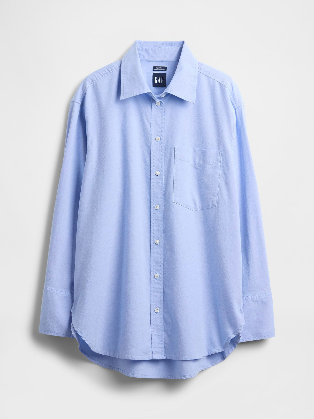 Organic Cotton Poplin Big Shirt - Shirting blue