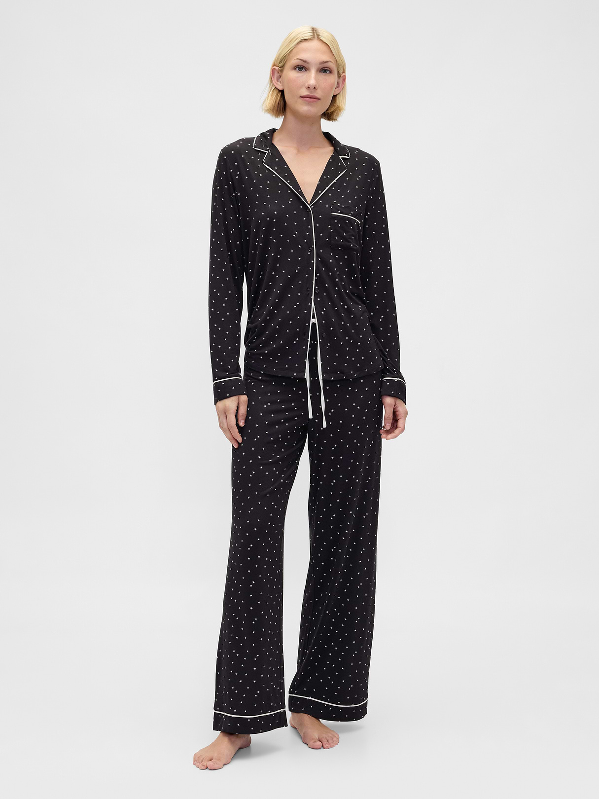 SoftMade Modal PJ Pants - Black & white stars