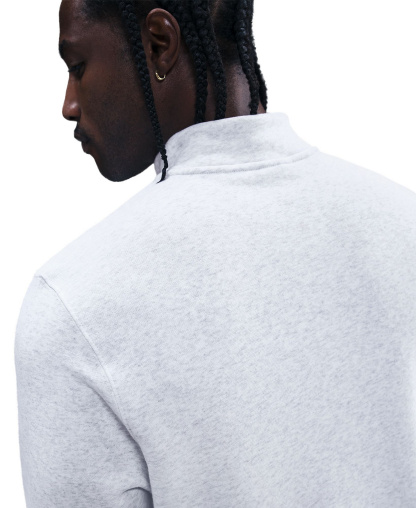 Nike Men's Sportswear Club Half-Zip Fleece Sweatshirt - Birch Heather/White