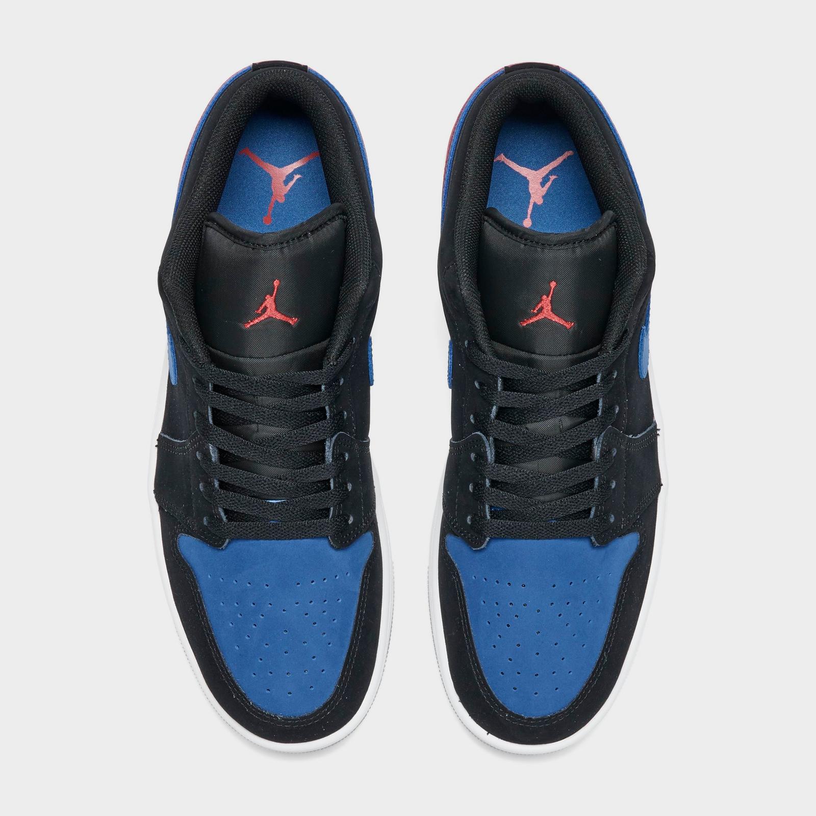 Men's Air Jordan Retro 1 Low Casual Shoes - Black/True Blue/Varsity Red/Summit White - view 5