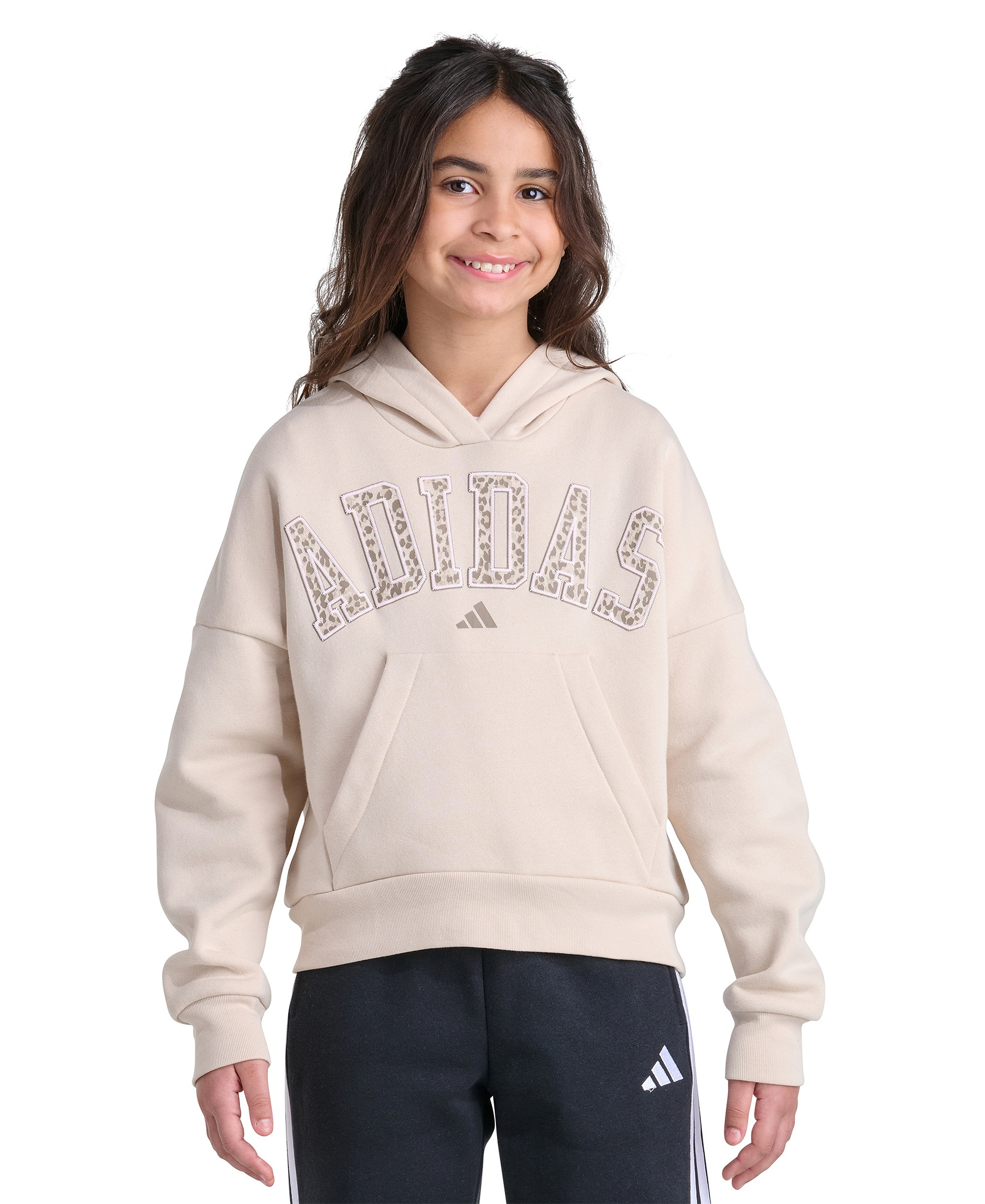 adidas Girls' 8-16 Long-Sleeve Hooded Sweatshirt - Crystal Linen