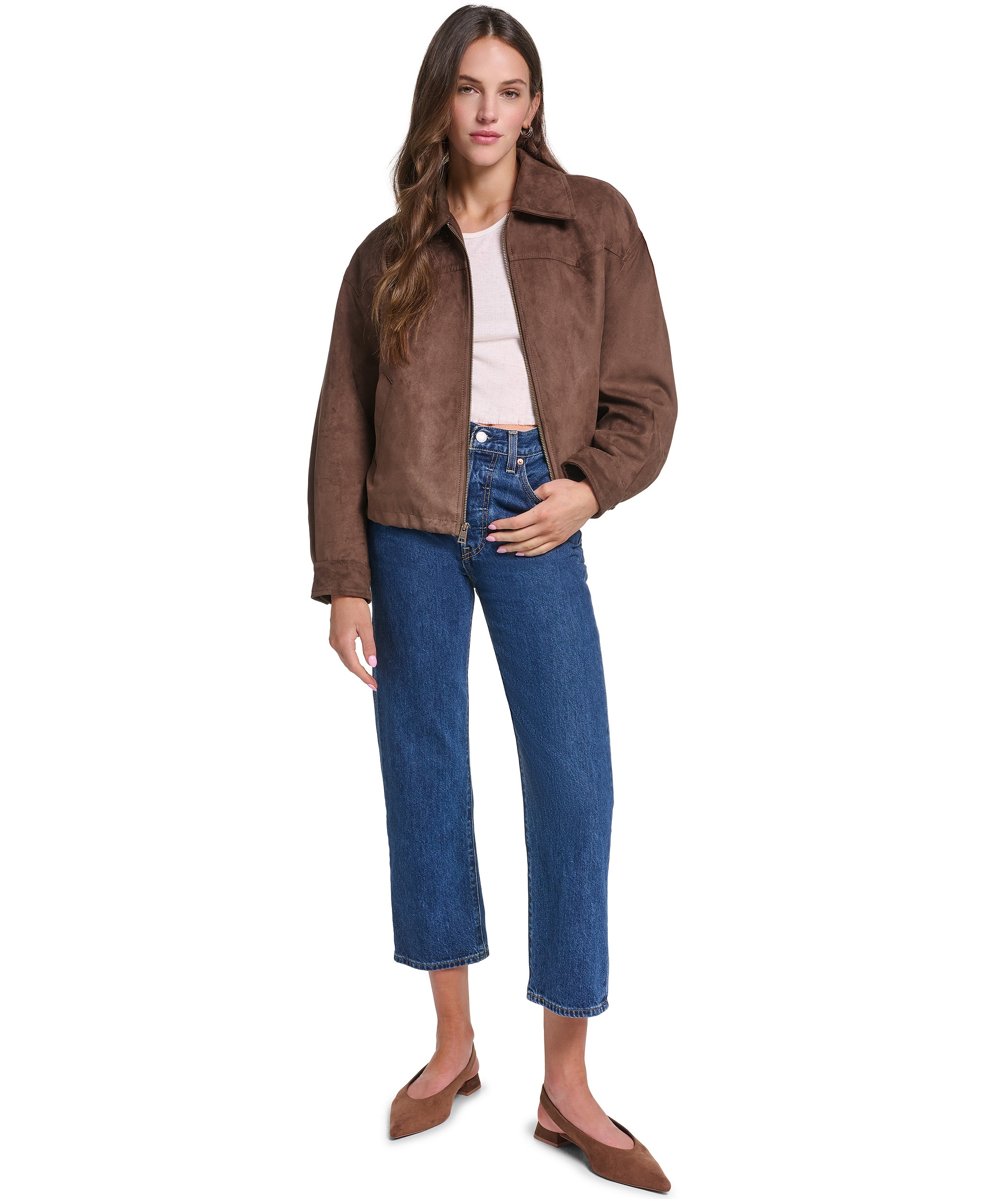 Levi's Women's Western Yoke Bubble Hem Jacket - Maple