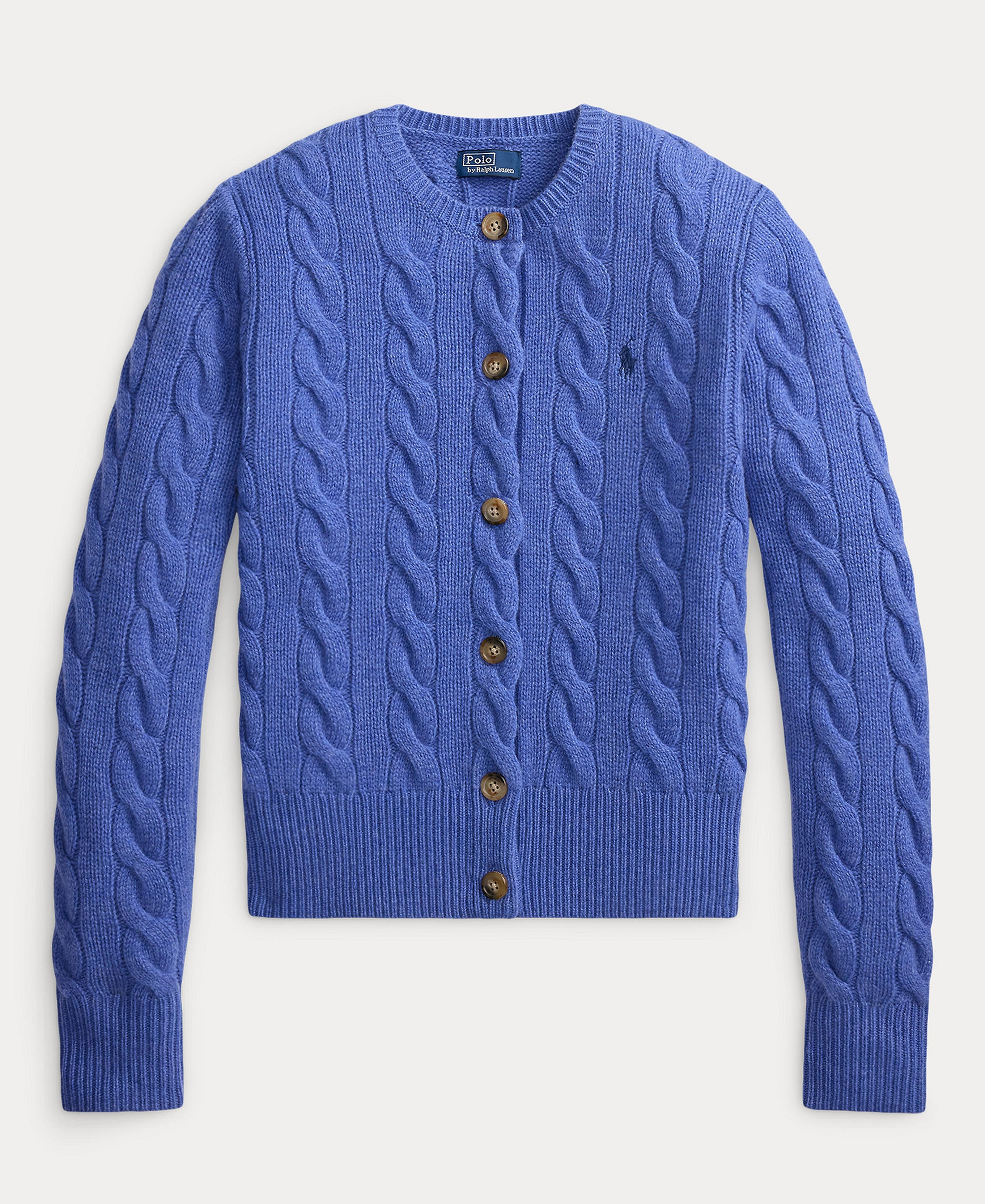 Polo Ralph Lauren Women's Cable-Knit Wool-Cashmere Cardigan Sweater - Dockside Blue Heather