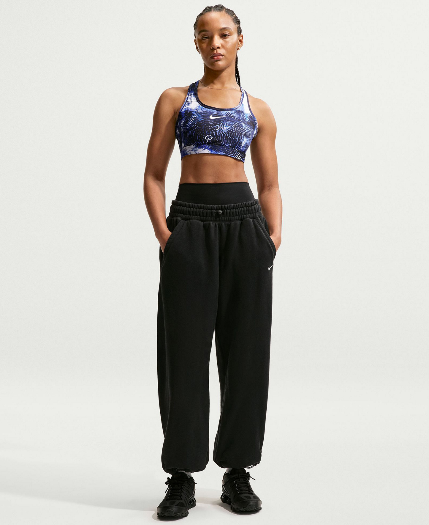 Nike Women's Swoosh Medium Support Padded Sports Bra - Midnight Navy/sapphire/white