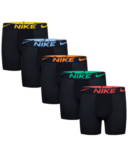 Nike Big Boys Dri-FIT Polyester Color Pop Boxer Briefs Underwear, 5-Pack - Black
