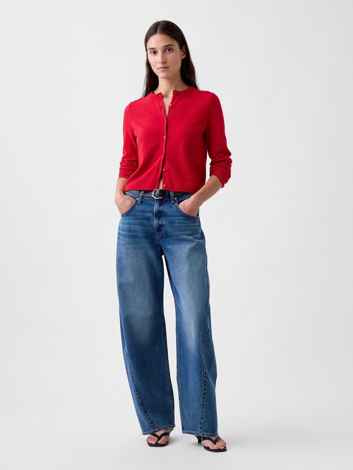 CashSoft Crop Cardigan - Modern red