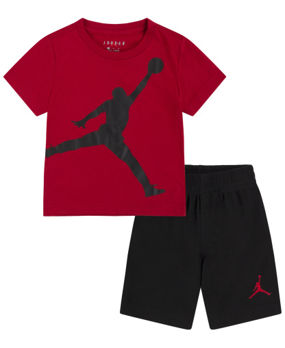 Jordan Boys' 2T-4T Jumbo Jumpman T-Shirt and Shorts, 2-Piece Set - Black/Red