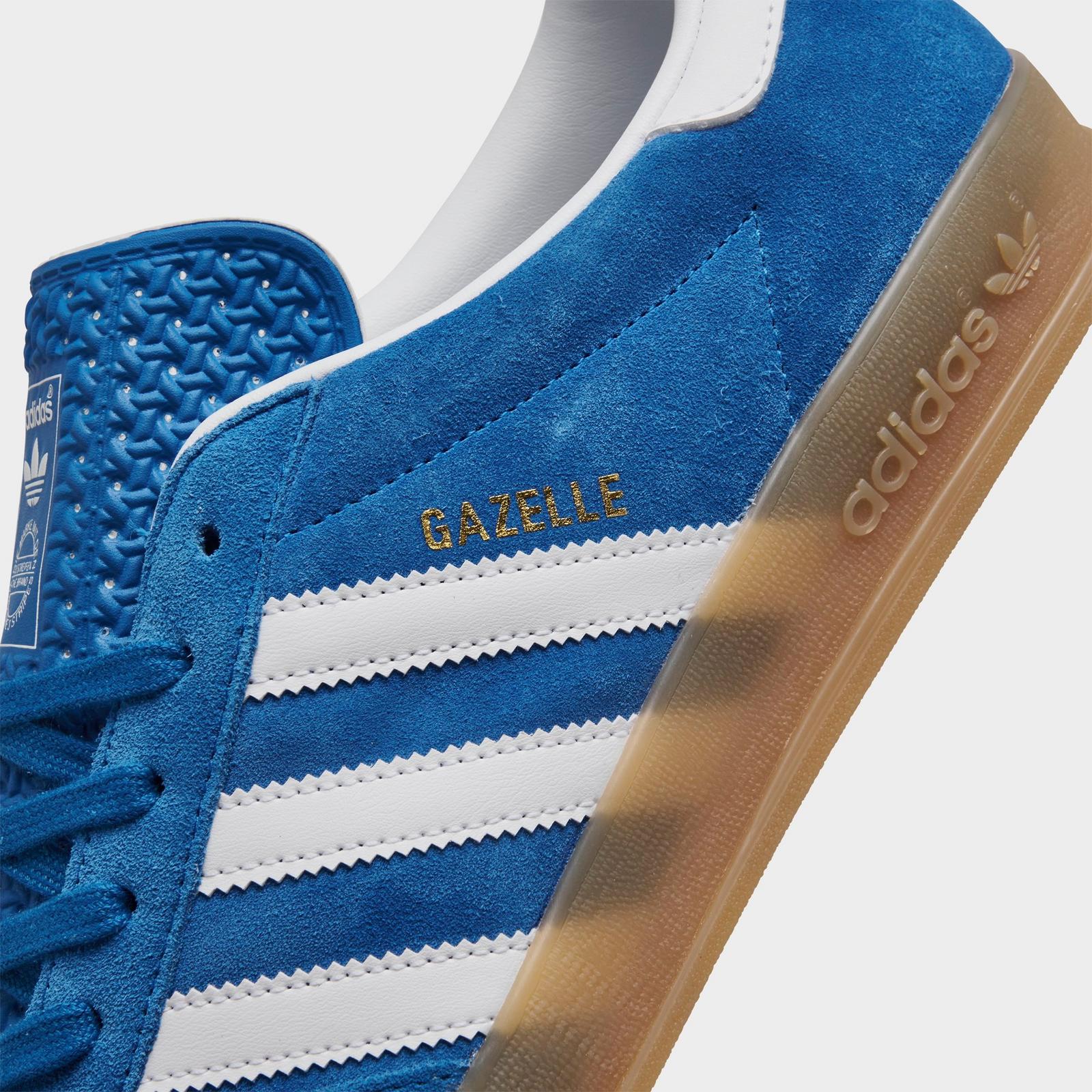 Men's adidas Originals Gazelle Indoor Casual Shoes - Bluebird/White/Gum - view 3