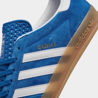 Men's adidas Originals Gazelle Indoor Casual Shoes - Bluebird/White/Gum - view 3