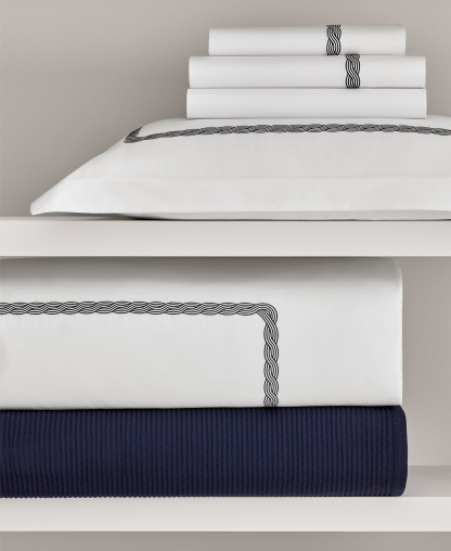 Lauren Ralph Lauren Spencer Cable Embroidery 4-Pc. Sheet Set, Queen - Navy