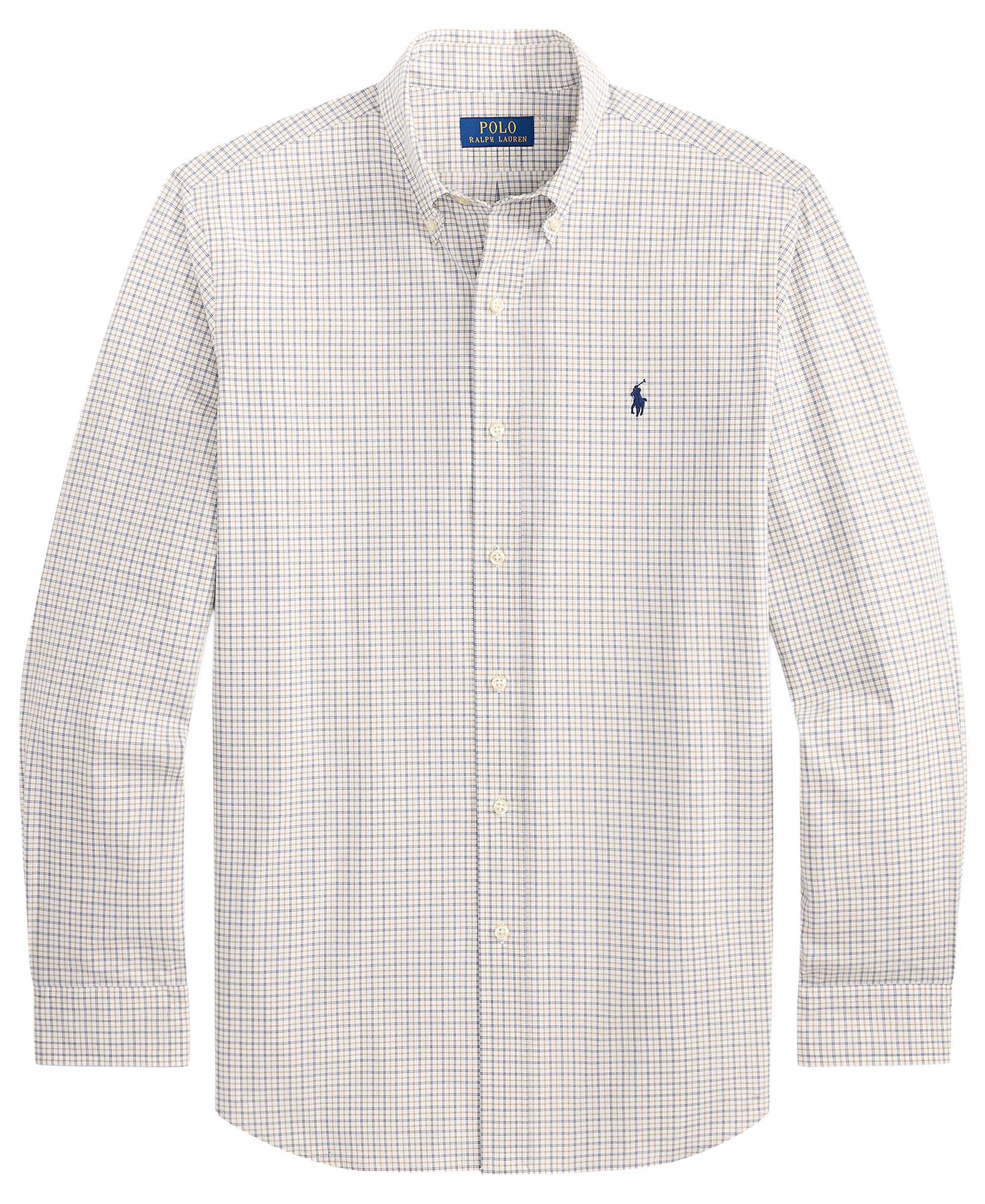Polo Ralph Lauren Men's Stretch Poplin Shirt - White Classic Camel Multi