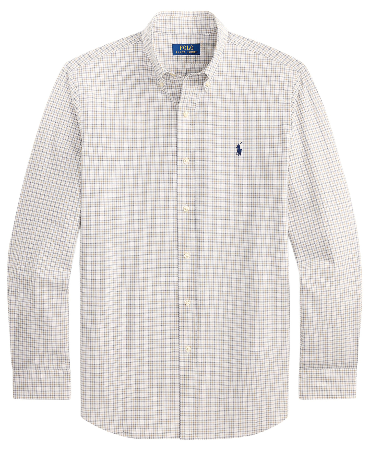 Polo Ralph Lauren Men's Stretch Poplin Shirt - White Classic Camel Multi