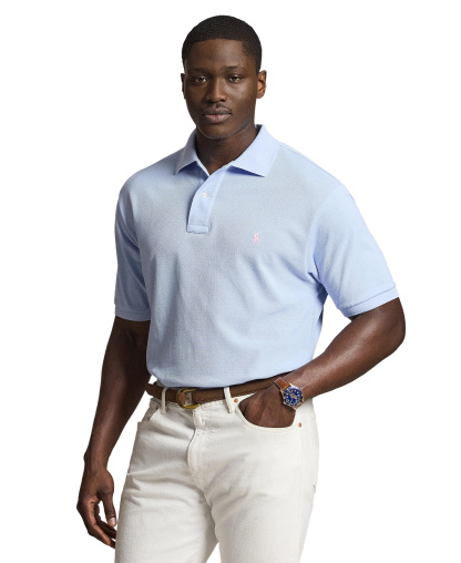 Polo Ralph Lauren Men's Big & Tall Cotton Short-Sleeve Polo Shirt - Pebble Blue/C3115