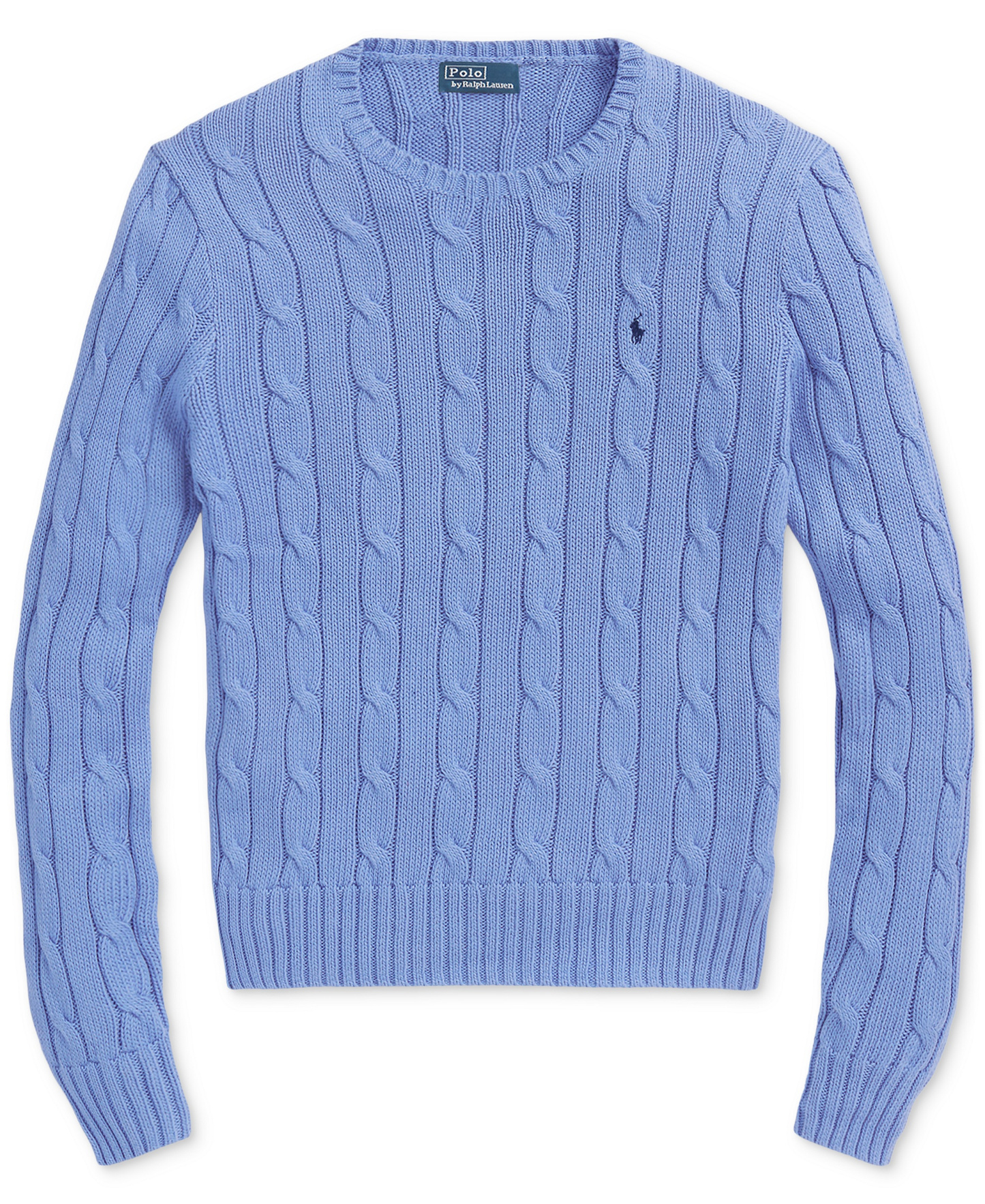Polo Ralph Lauren Women's Cable-Knit Cotton Crewneck Sweater - New Litchfield Blue