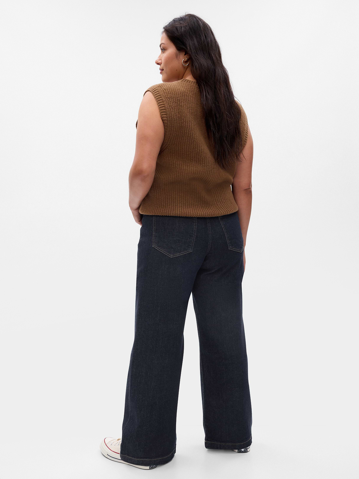High Rise Stride Wide-Leg Jeans - Dark indigo