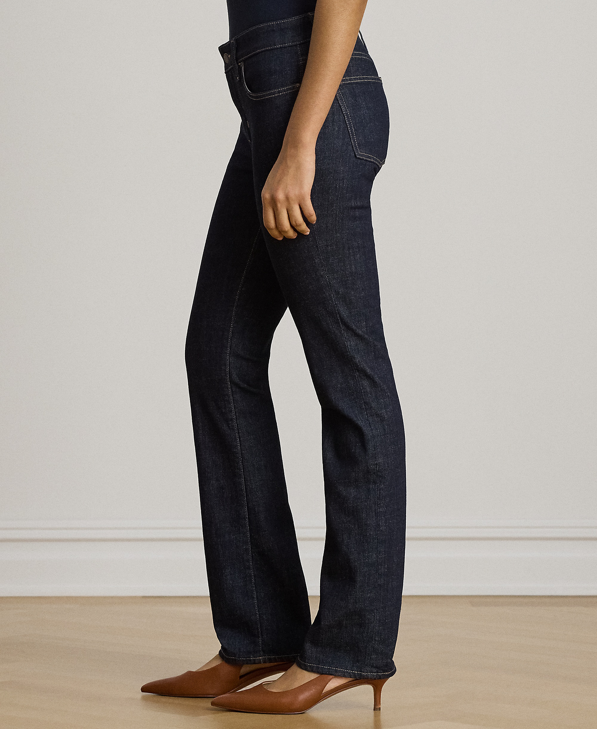 Lauren Ralph Lauren Women's Mid-Rise Slim Straight Jeans - Rinse Wash