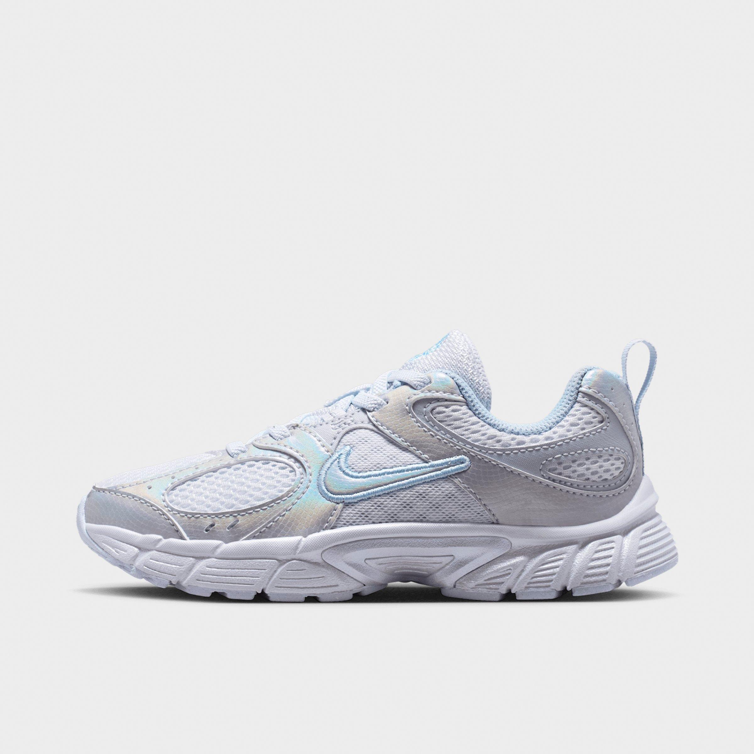 Little Kids' Nithtke V5 RNR Stretch Lace Casual Shoes - Football Grey/Light Armory Blue/Football Blue - Left shoe facing left. Outside of the shoe.