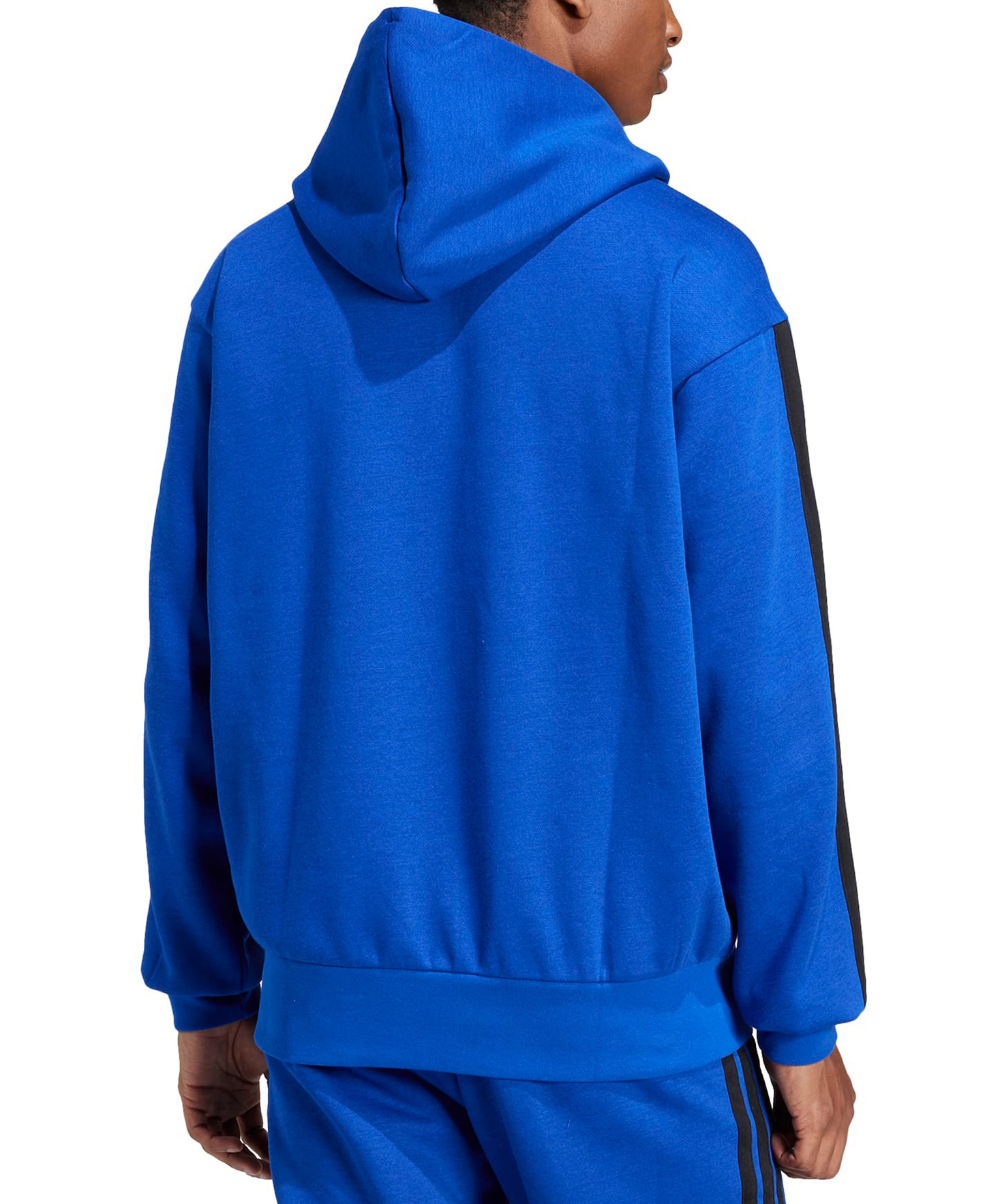 adidas Men's Essential Three-Stripes Fleece Hoodie - Royal Blue/Black