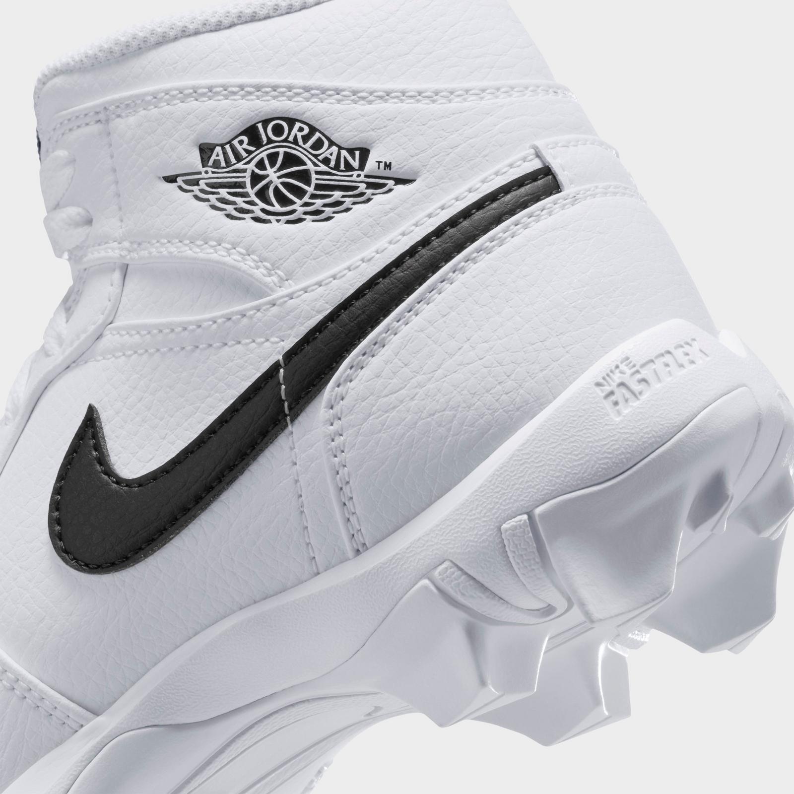 Big Kids' Air Jordan Retro 1 Mid Cleats - White/Black - view 3