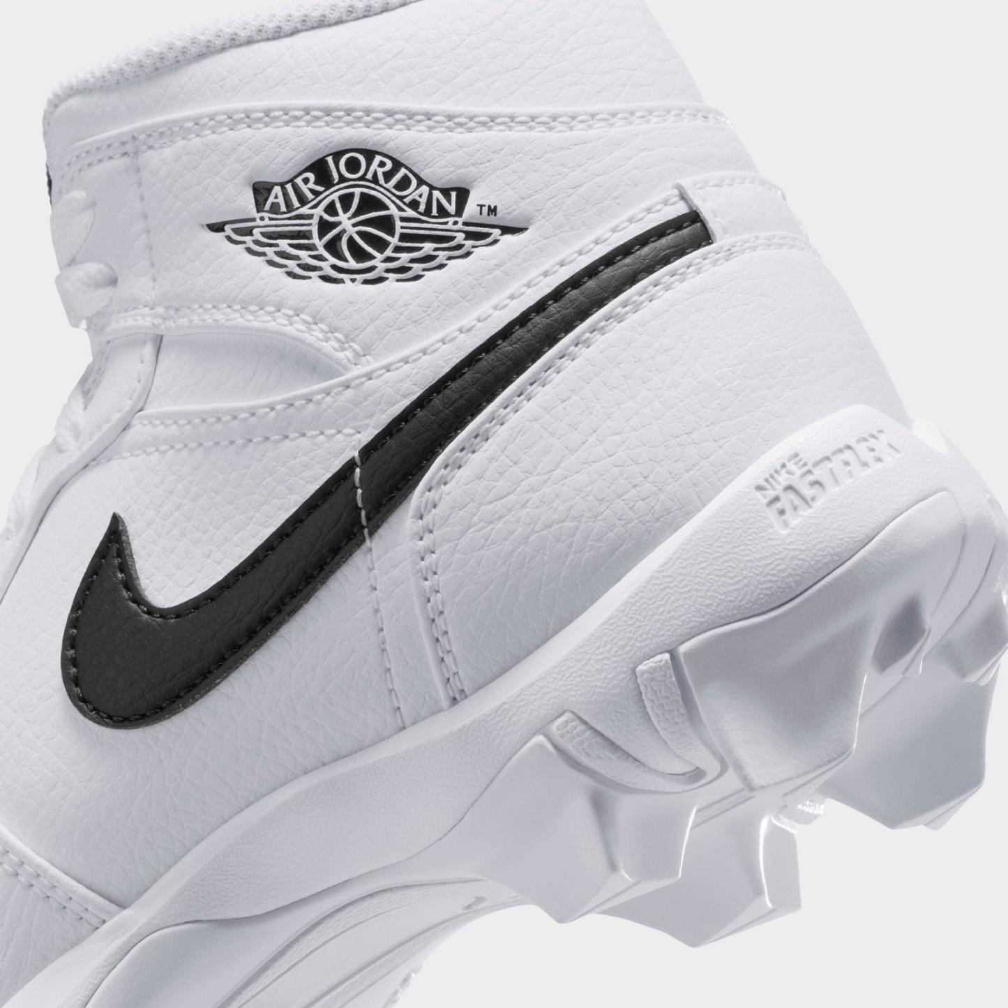 Big Kids' Air Jordan Retro 1 Mid Cleats - White/Black - view 3