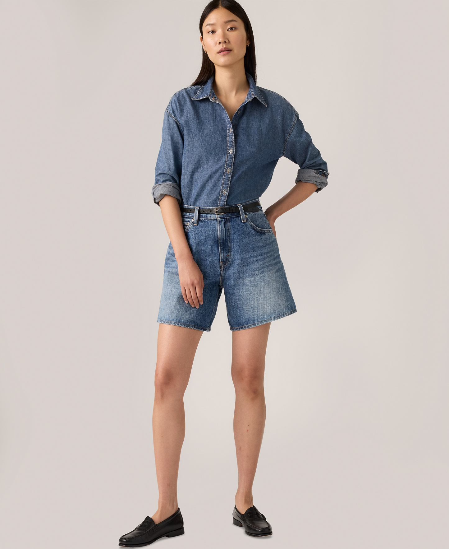Levi's Premium Women's High-Rise Baggy Denim Shorts - Worn Memor