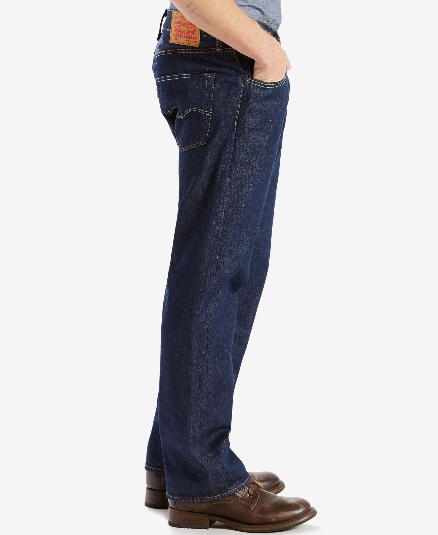 Levi's Men's 501 Straight-Fit Button Fly Stretch Jeans - The rose stretch