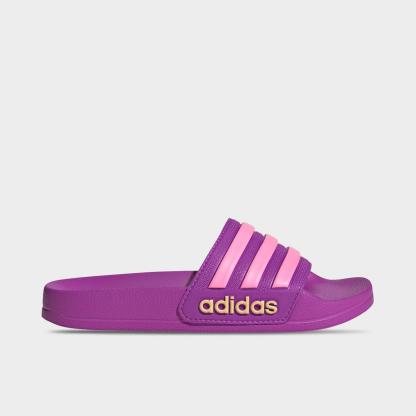 Little Kids' and Big Kids' adidas adilette Shower Slide Sandals - Purple Burst/Bliss Pink/Semi Ice Tangerine - view 1