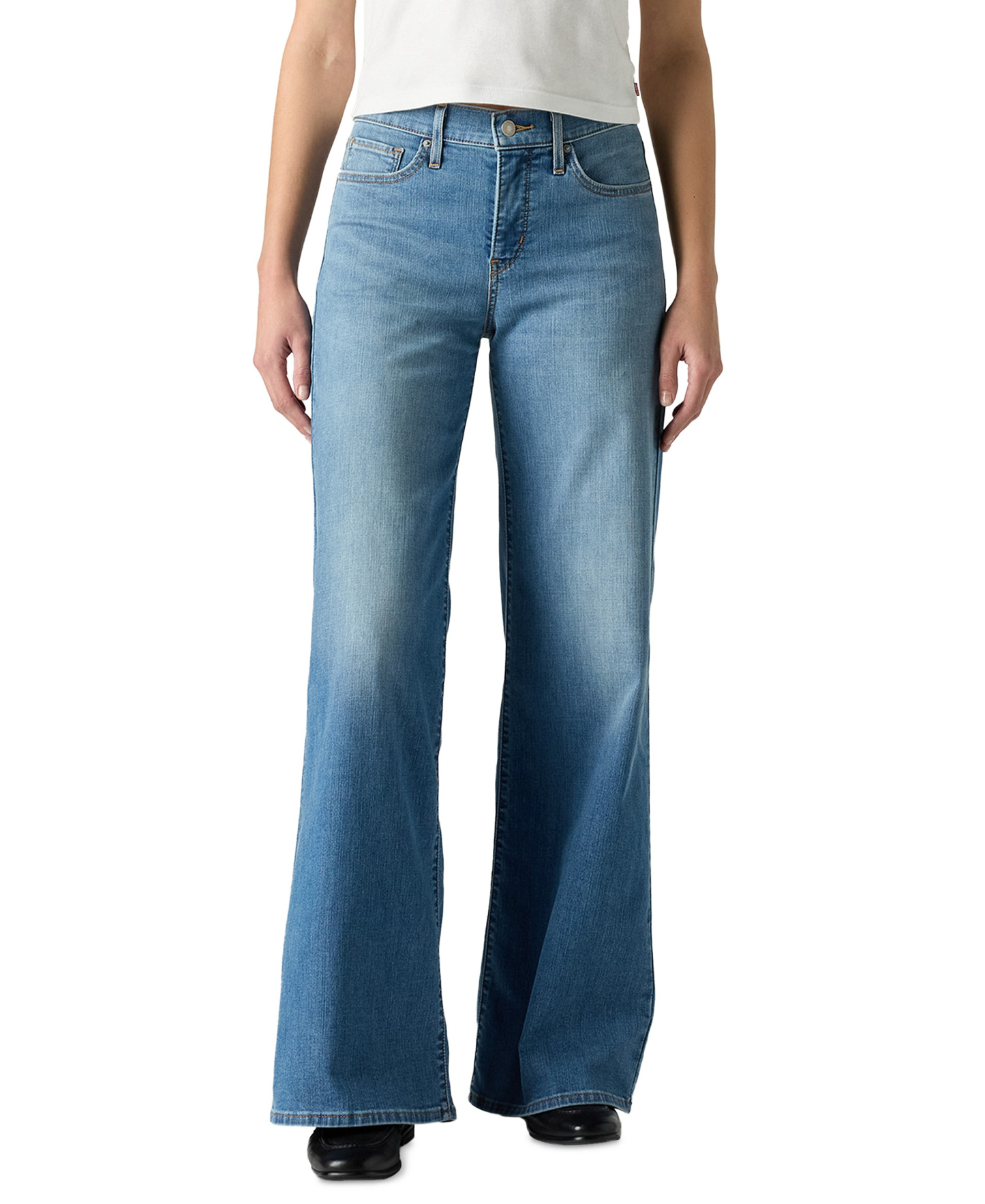 Levi's Women's 318 Shaping Stellar-Stretch Wide-Leg Jeans - Cool Satisfaction