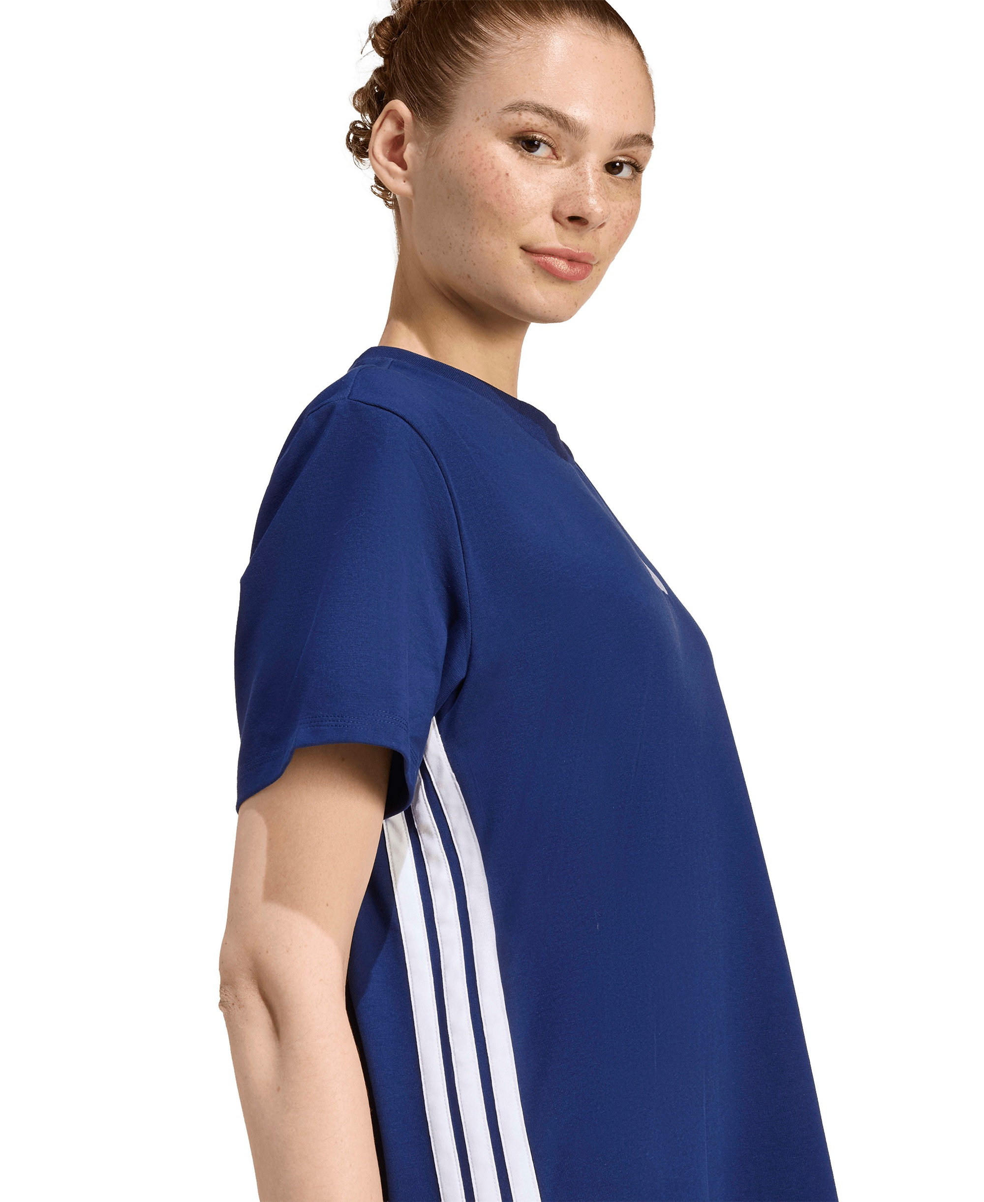 adidas Women's 3-Stripes Crewneck T-Shirt Dress - Dark Blue/White