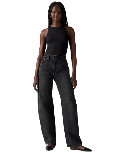 Levi's Premium Women's Baggy Dad Cotton Barrel-Leg Jeans - Rebel Edge Barrel
