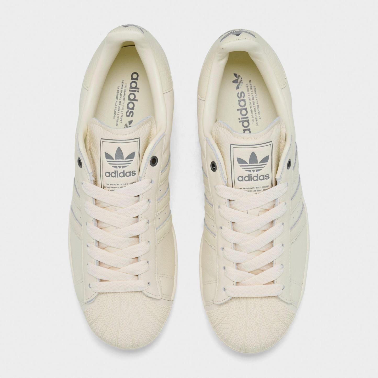 Men's adidas Originals Superstar II Casual Shoes - Part 1 - Cream White/Cream White/Iron Metallic - Top view