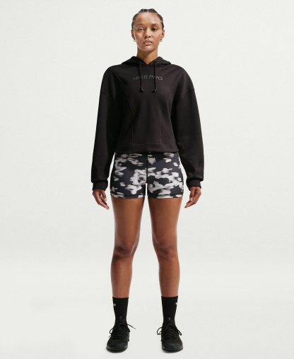 Nike Women's Pro 3" Mid-Rise Printed Biker Shorts - Black/white
