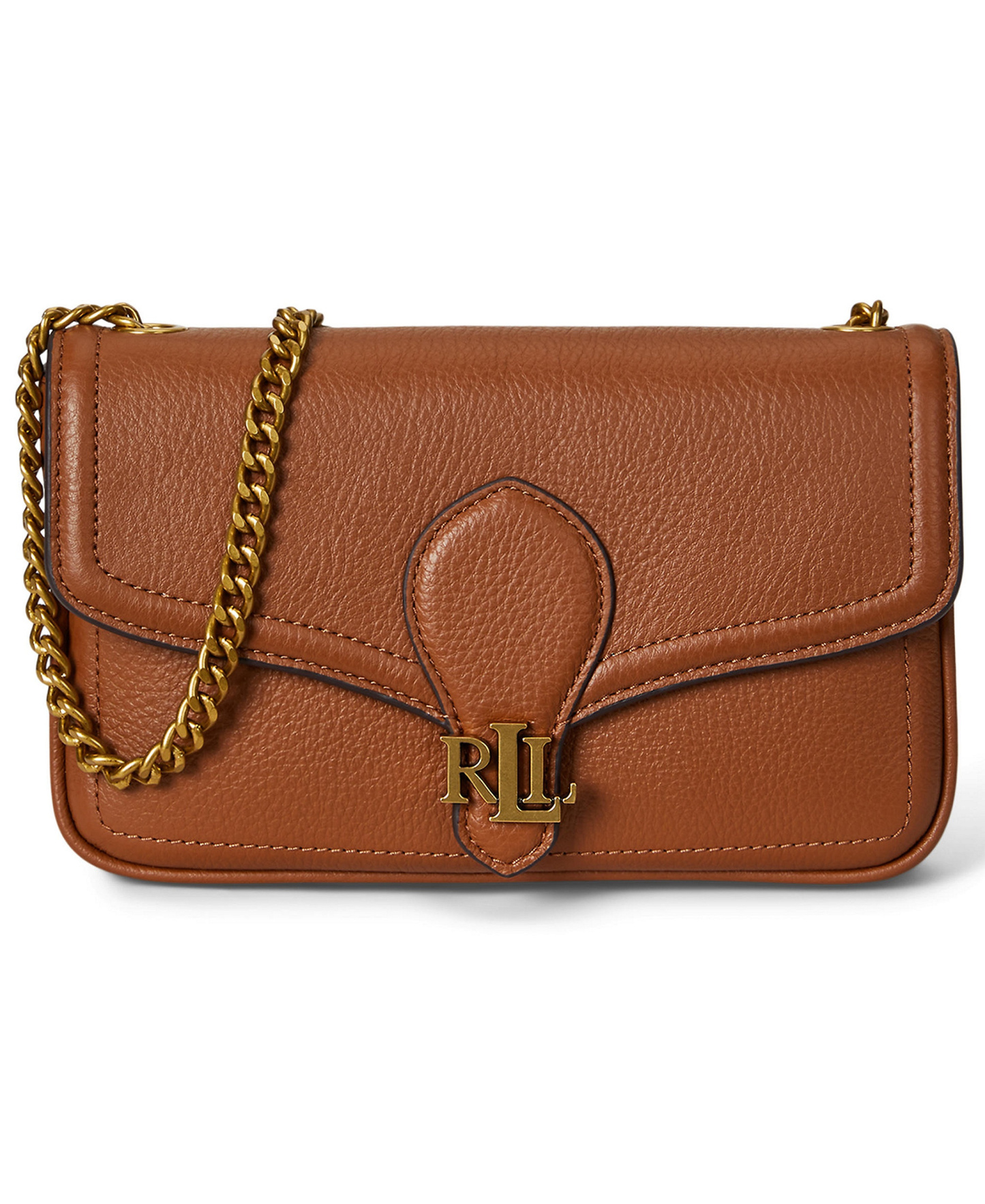 Lauren Ralph Lauren Bradley Small Pebbled Leather Crossbody Wallet - Lauren Tan