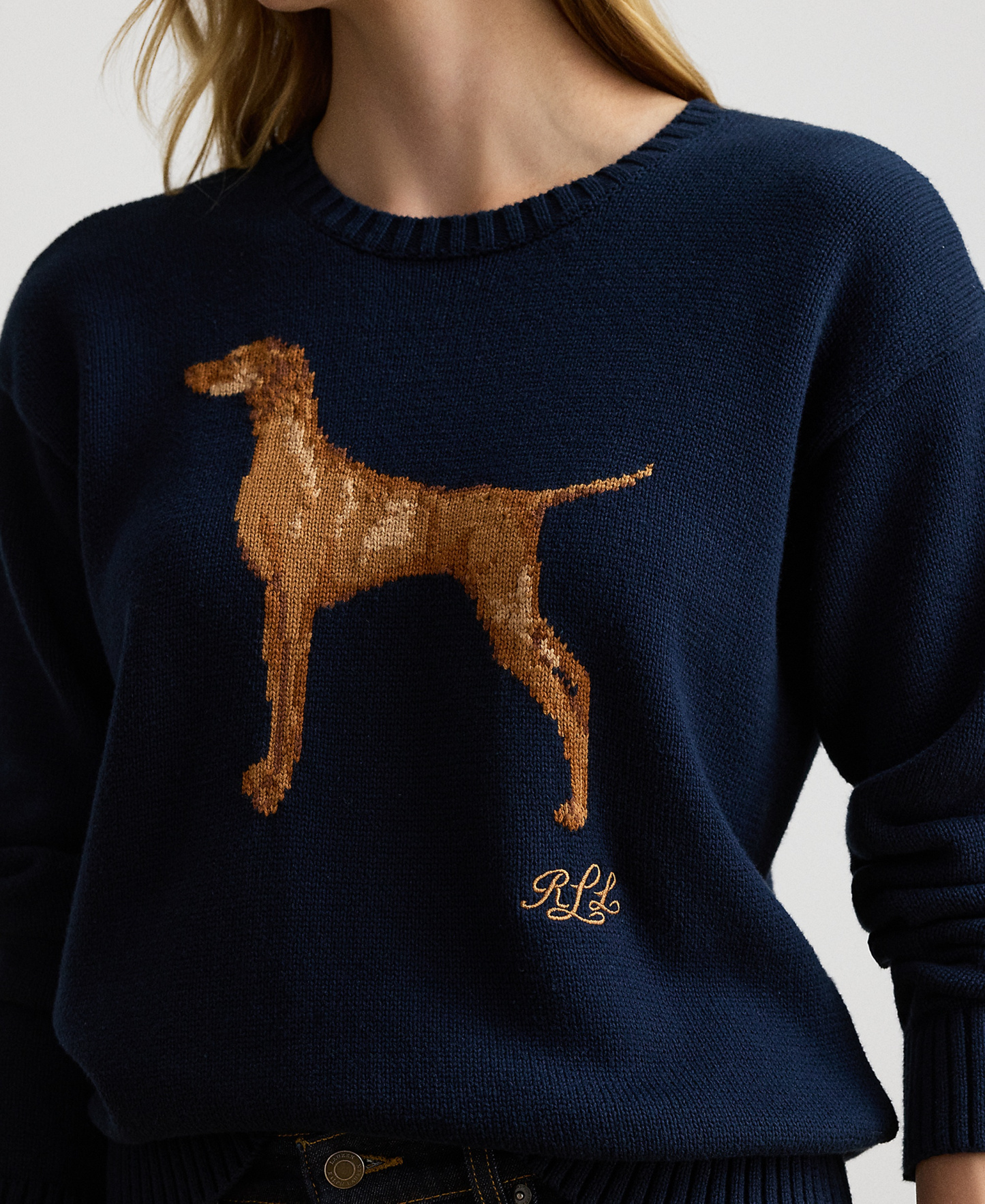 Lauren Ralph Lauren Women's Cotton Dog Sweater - Lauren Navy Multi