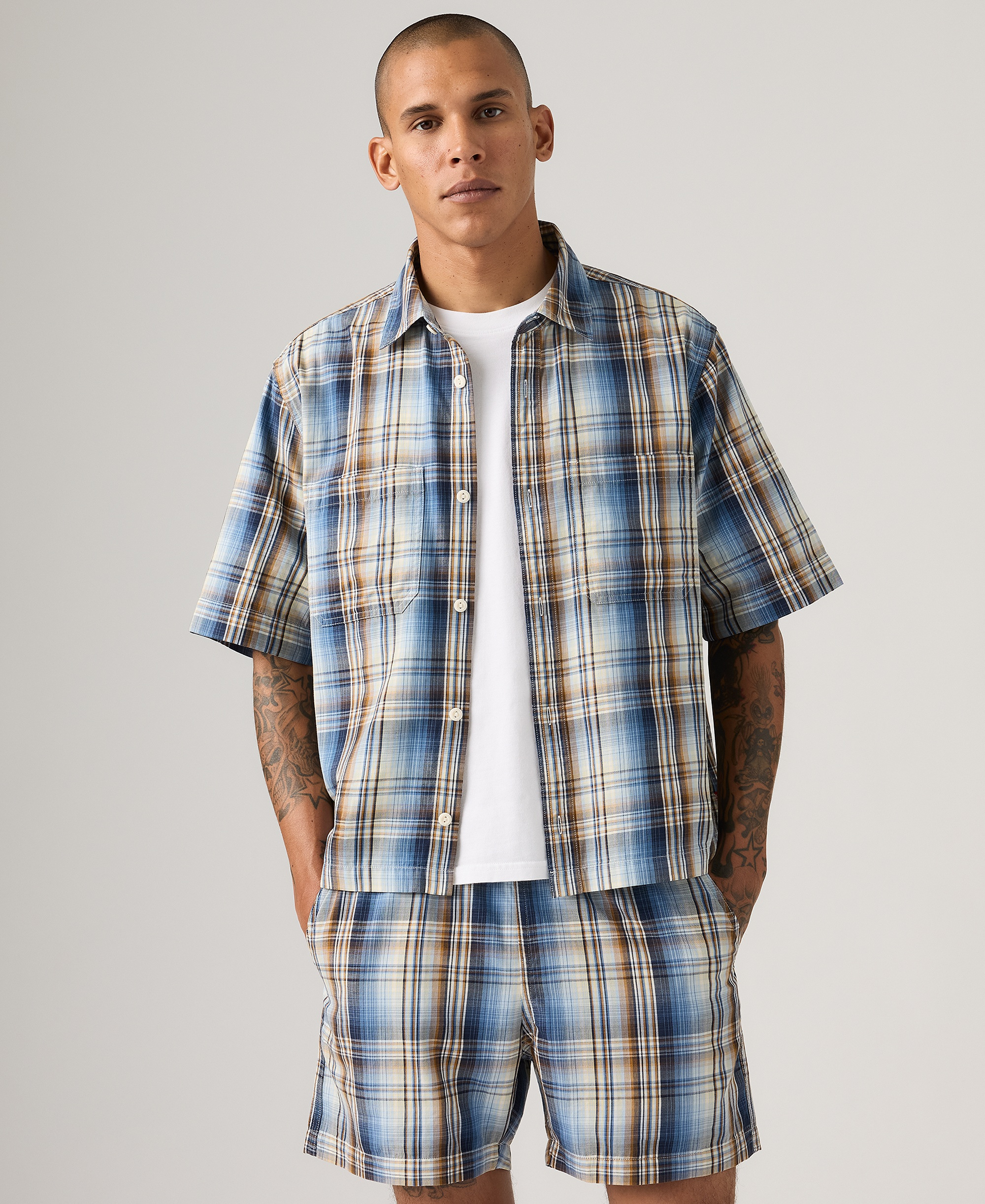 Levi's Men's Short-Sleeve Mechanic Boxy Shirt - Sunset Blue