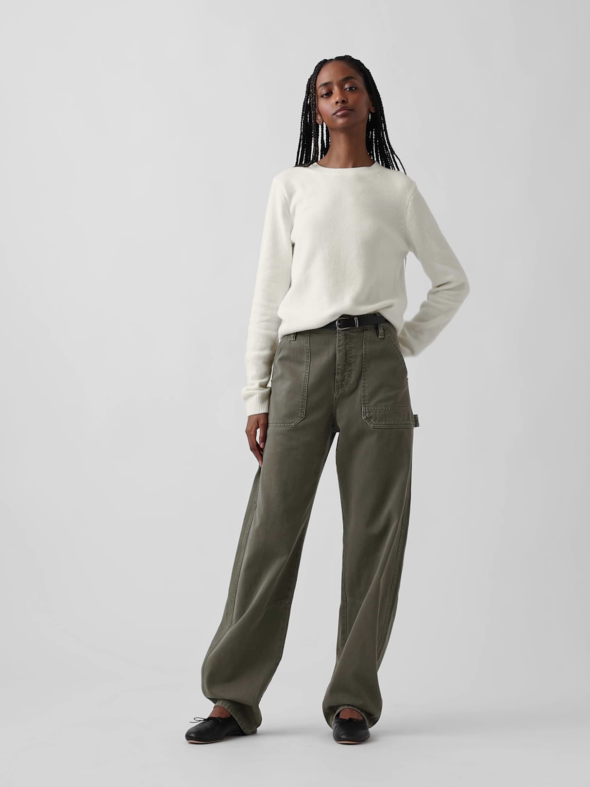 CashSoft Crew Sweater - Ivory beige frost