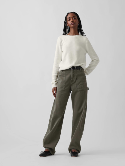 CashSoft Crew Sweater - Ivory beige frost