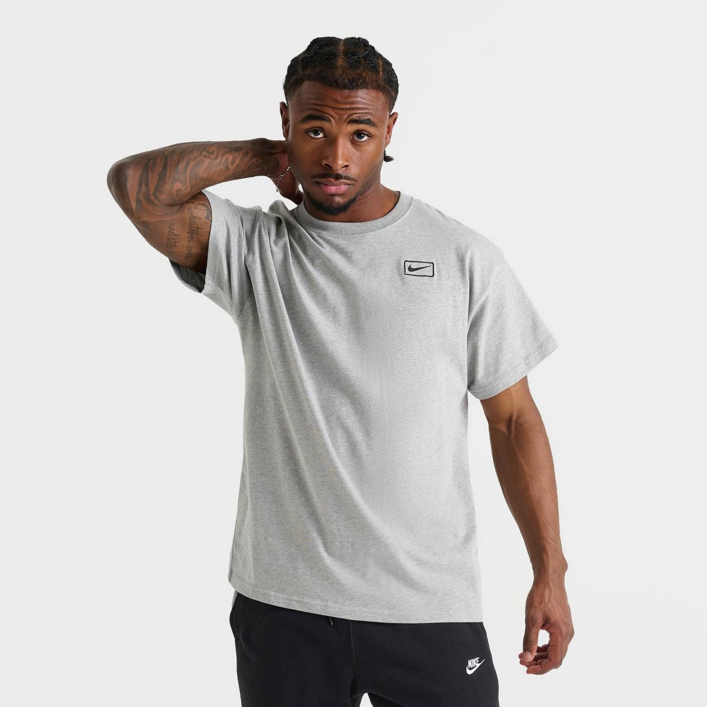 Men's Nike Sportswear Swoosh Box T-Shirt - Dark Grey Heather